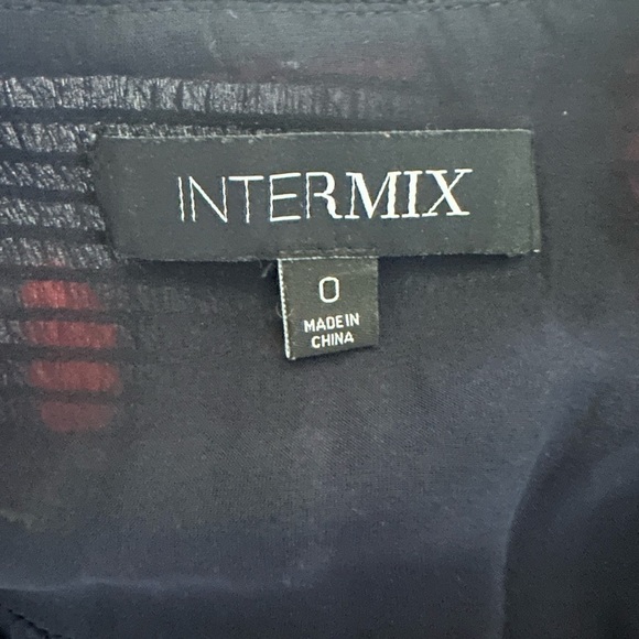 Intermix Kayla Poppy Floral 100% Silk Mini Short Dress, Black/Red, Size 0 - Picture 13 of 16